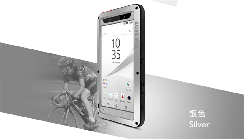 Silver Алюминиевый металлический чехол для sony Z5, чехол, противоударный, Gorilla glass, металлический чехол для телефона, броня для sony Xperia Z5, чехол Compact Premium - Цвет: Silver