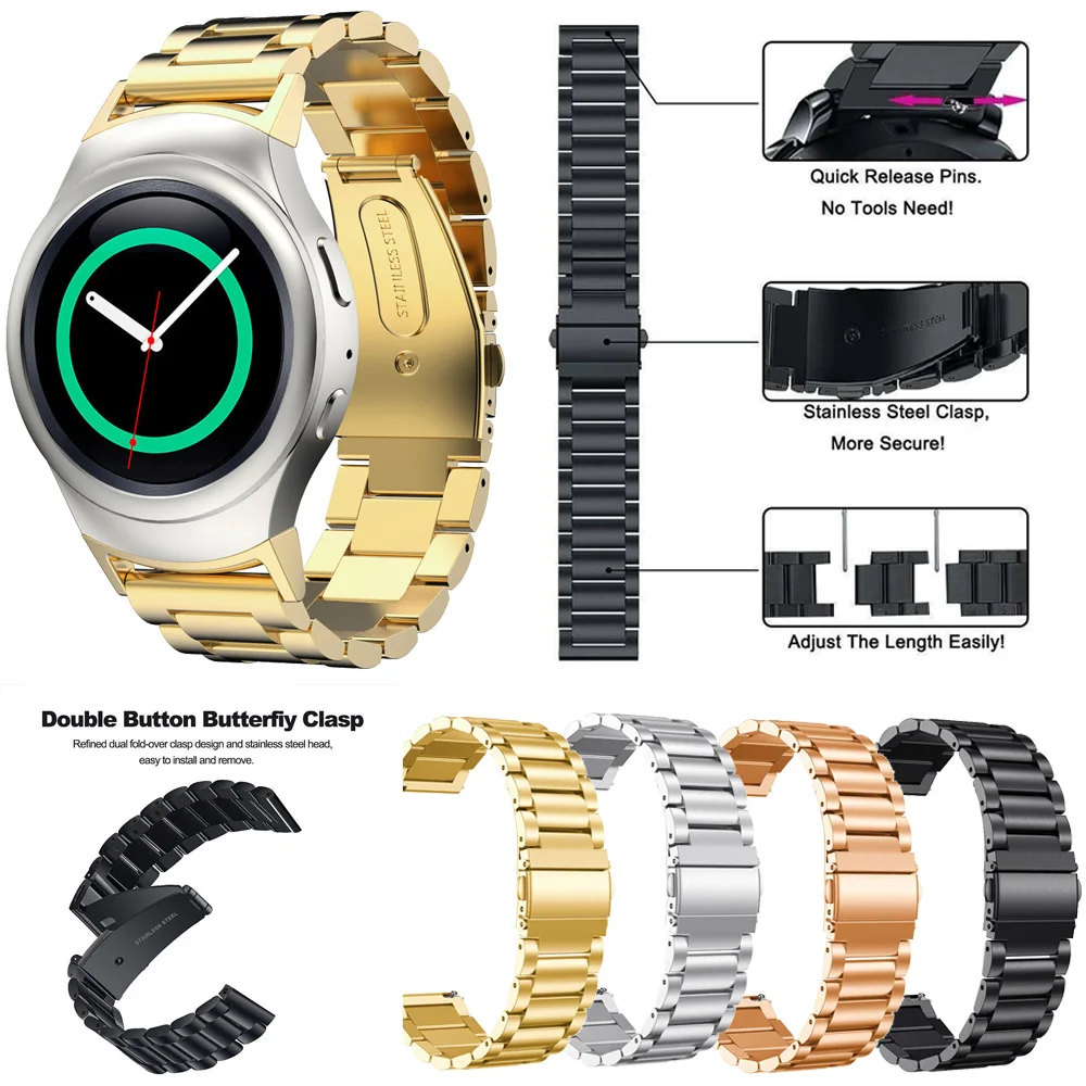 Ремешок из нержавеющей стали для Samsung Gear S2 классический SM R732 R735 Смарт часы
