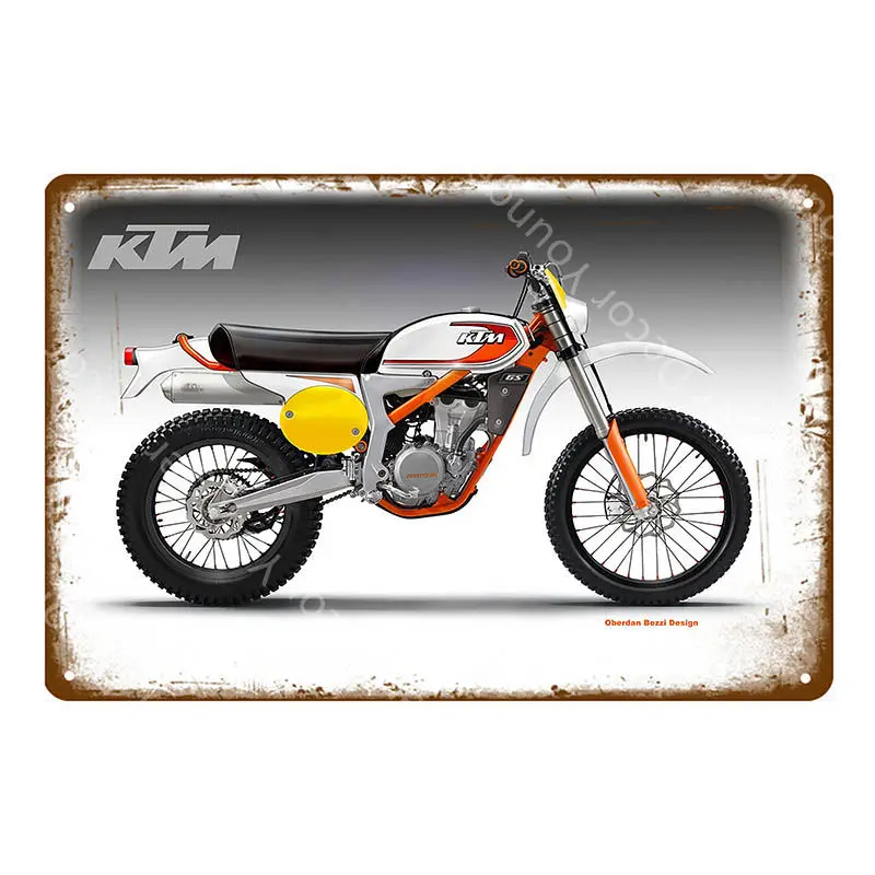 Двигатель KTM Гонки металлические знаки классический мотоцикл плакат Винтаж Живопись табличка наклейки на стену для бара, паба комнаты украшения дома - Цвет: YD6524C