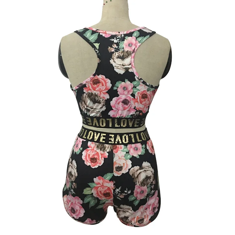 Женский летний Повседневный облегающий комплект из двух предметов с шортами на