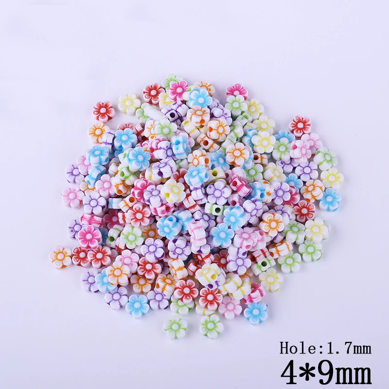 130 шт./лот цветок Круглый акриловый Пластик прямо отверстие Бусины для