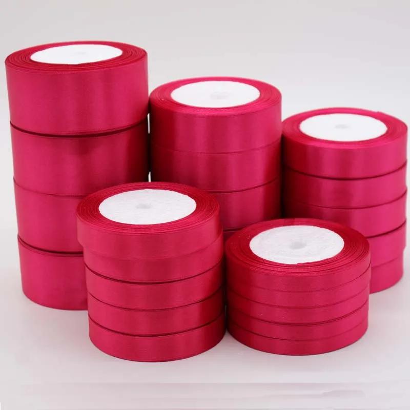 Одна штука 25 ярдов красно Зеленая Шелковая атласная лента для украшения