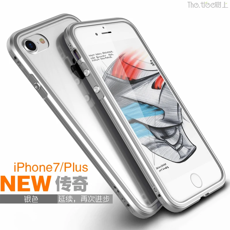 Для Apple iPhone 7 Чехол aluminio металлическая прозрачная задняя панель роскошный бронированный чехол для телефона алюминиевая рамка чехол для iPhone 7 Plus противоударный