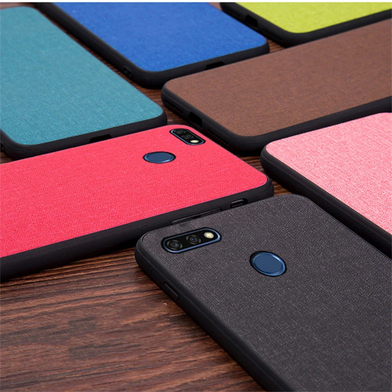 Тканевый кожаный чехол для Huawei Y9 2018 Y7 Prime Honor 10 Lite Note 8X Max 9i 7C Мягкий ТПУ силиконовый