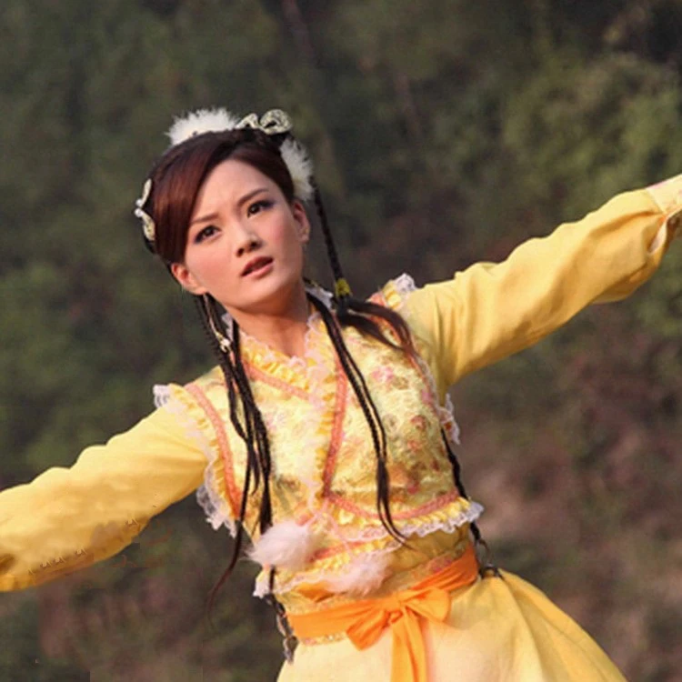 XinZi Bai Xue Rabbit сказочная имитация желтая версия костюм Hanfu для ТВ игра легенда Crazy Monk