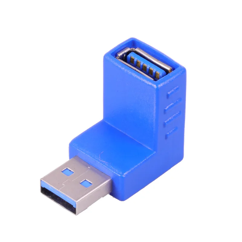 Синий Угловой Соединитель USB 3 0 под прямым углом адаптер штекер-гнездо |