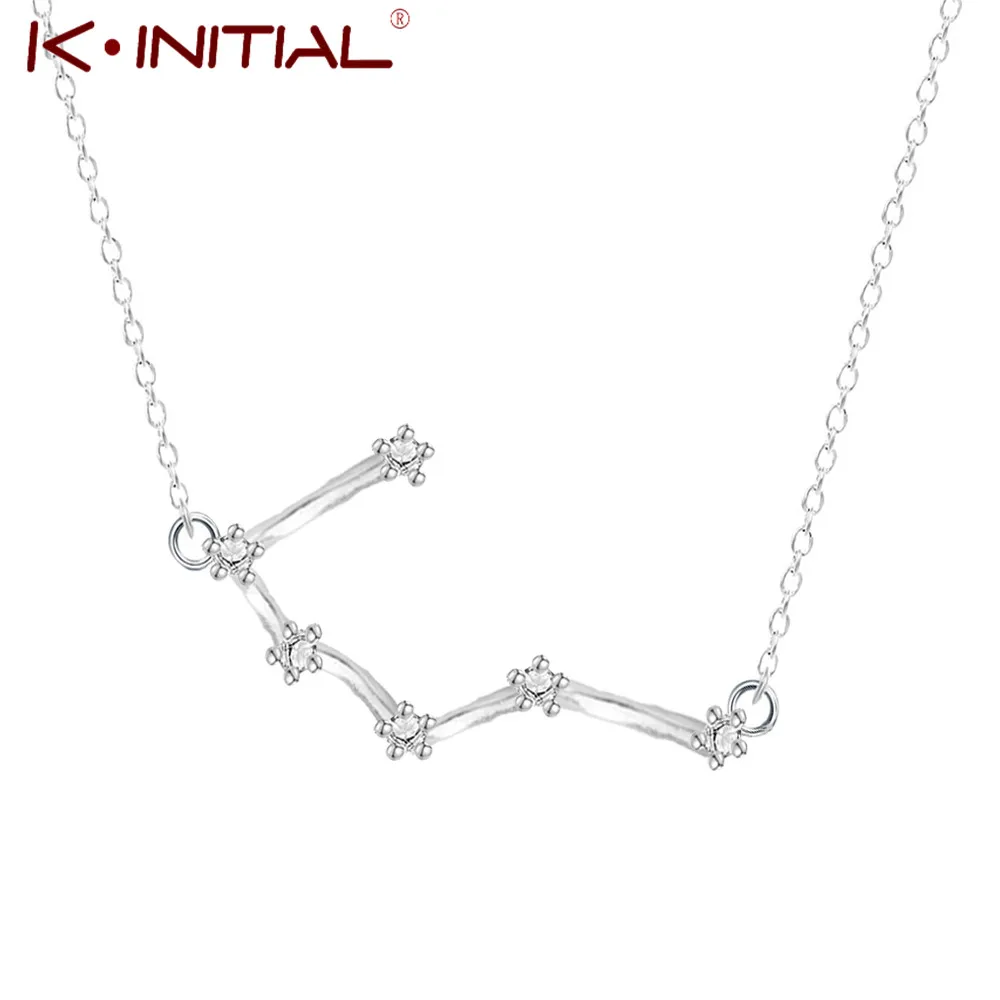 

Kinitial Women Zodiac Jewelry Pendant & Necklace Zircon Constellation Cancer Zodiac Sign Necklaces Charm Clavicle Collar Gift