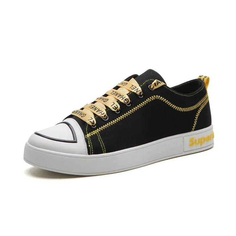 MYCORON New 2019 Spring Lace-Up Canvas Shoes Men Sneakers Luxury Fashion Black Casual Sapatenis Masculino | Обувь