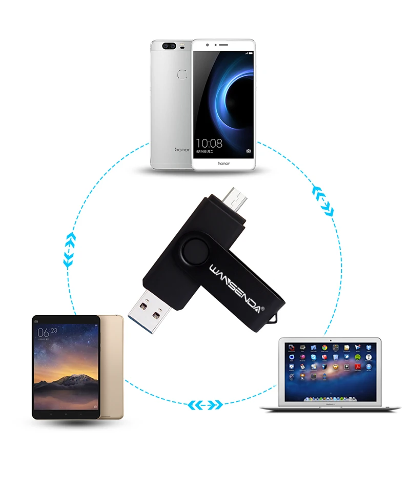 USB 3.0 wansenda OTG USB флеш-накопитель для смартфонов/планшетов/pc 8 ГБ 16 ГБ 32 ГБ 64 ГБ 128 ГБ флешки высокая скорость Флеш накопитель пакет