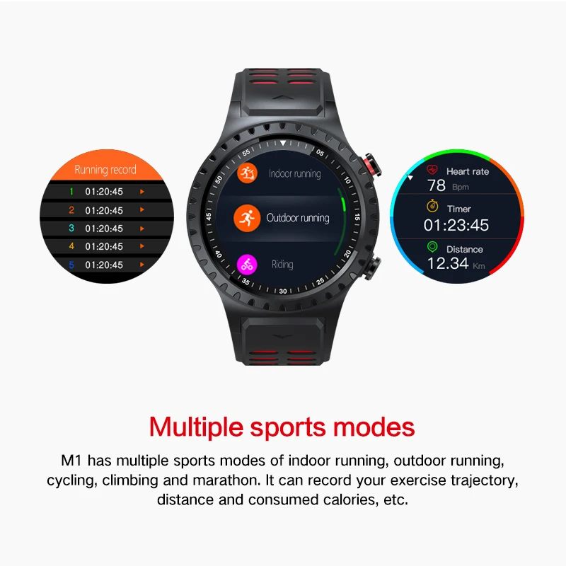 ASKMEER M1 GPS Смарт часы мужские водонепроницаемые Bluetooth циферблат монитор сердечного