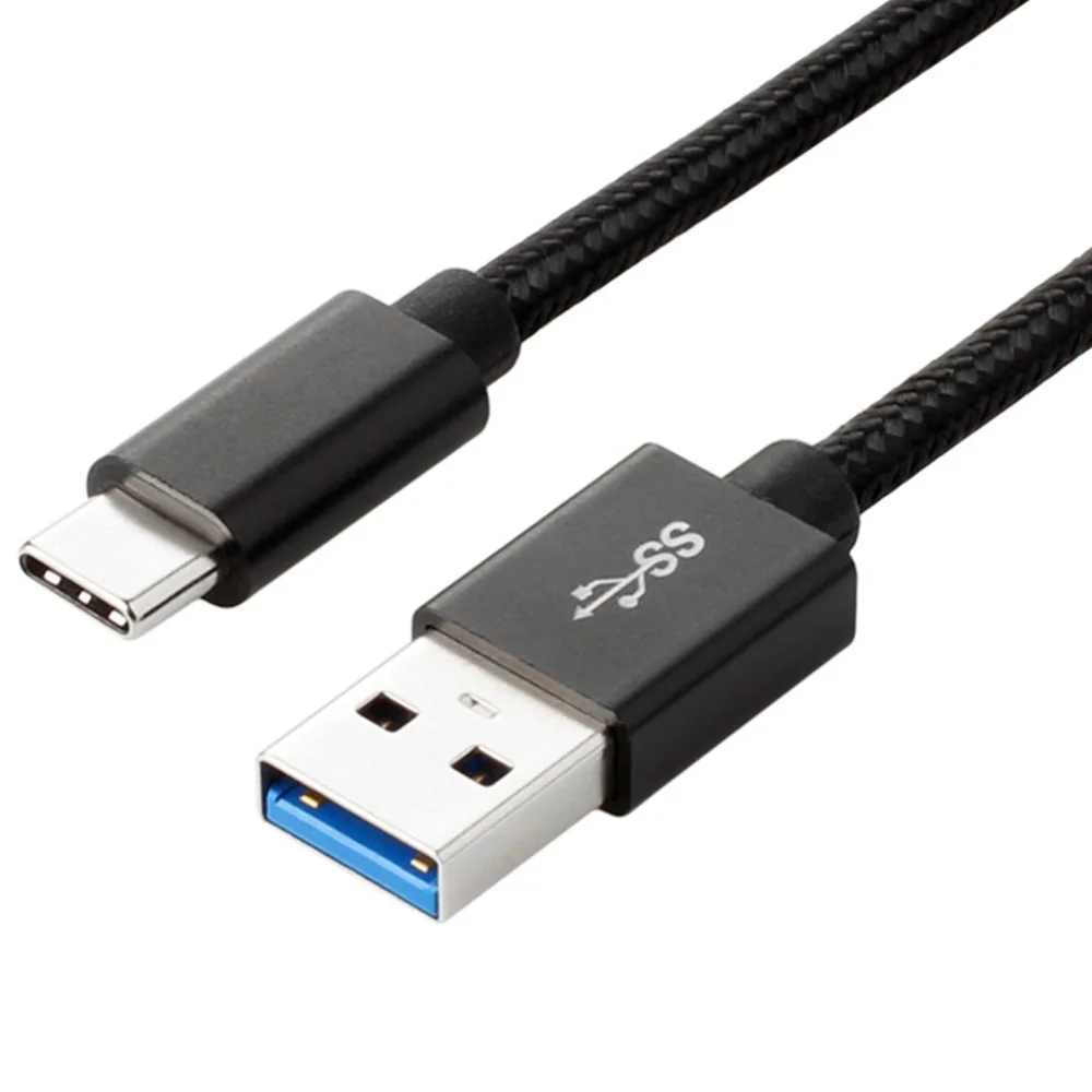 Сверхпрочный нейлоновый Плетеный Кабель USB 3 0 Type C для синхронизации данных и