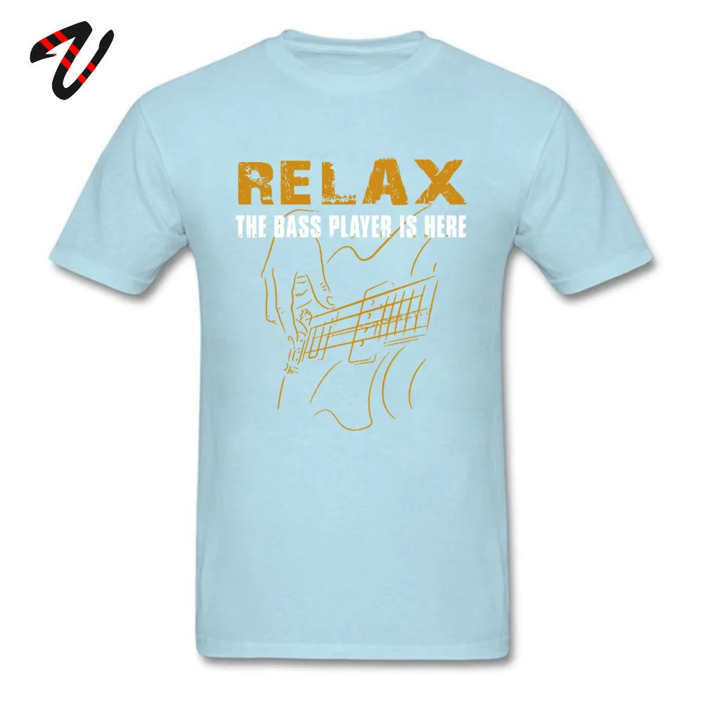 Light Blue Футболка с электрогитарой Nevan Music, расслабляющая басовый проигрыватель здесь, хлопок, модная черная футболка, мужские летние популярные футболки - Цвет: Light Blue
