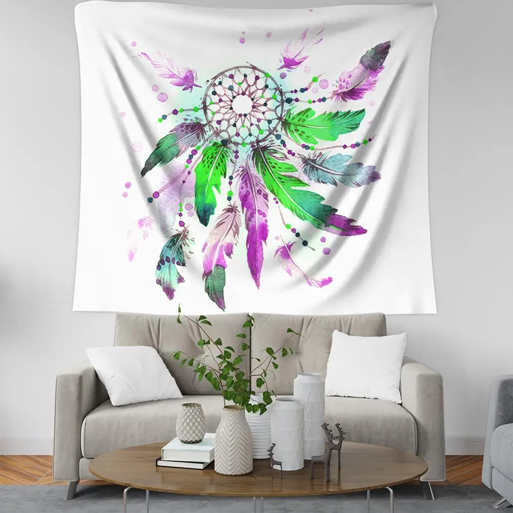 

dream tapestry wall hanging home decoration indian mandala feather wall carpet retro tapestry
