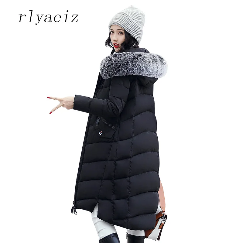 Rlyaeiz новые зимние куртки для женщин 2019 повседневные хлопковые стеганые с большим