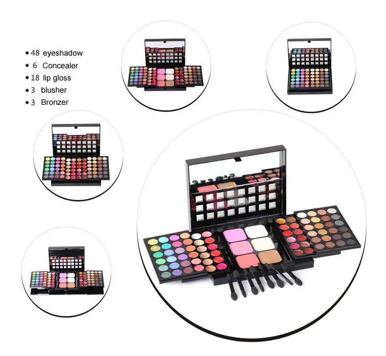 Новый профессиональный набор для макияжа Pro 78 полный Цвет тени блеск губ Румяна