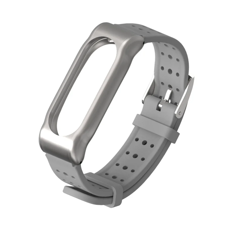 Серый Браслет mi jobs для Xiaomi mi Band 2 ремешок силиконовый спортивный ремешок mi band 2 аксессуары браслеты браслет mi band 2 ремешок - Цвет: Серый