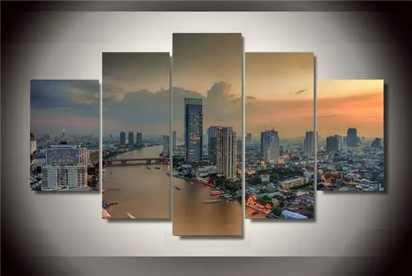 Hd печатная Картина на холсте с изображением города и фрака Художественная печать