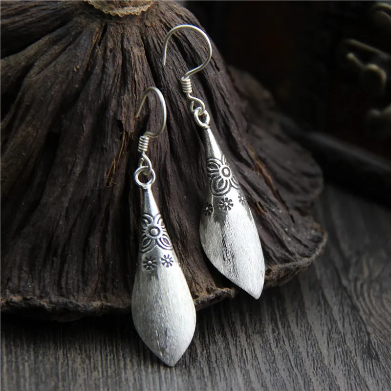 

Женские серебряные Длинные серьги с винтажным рисунком