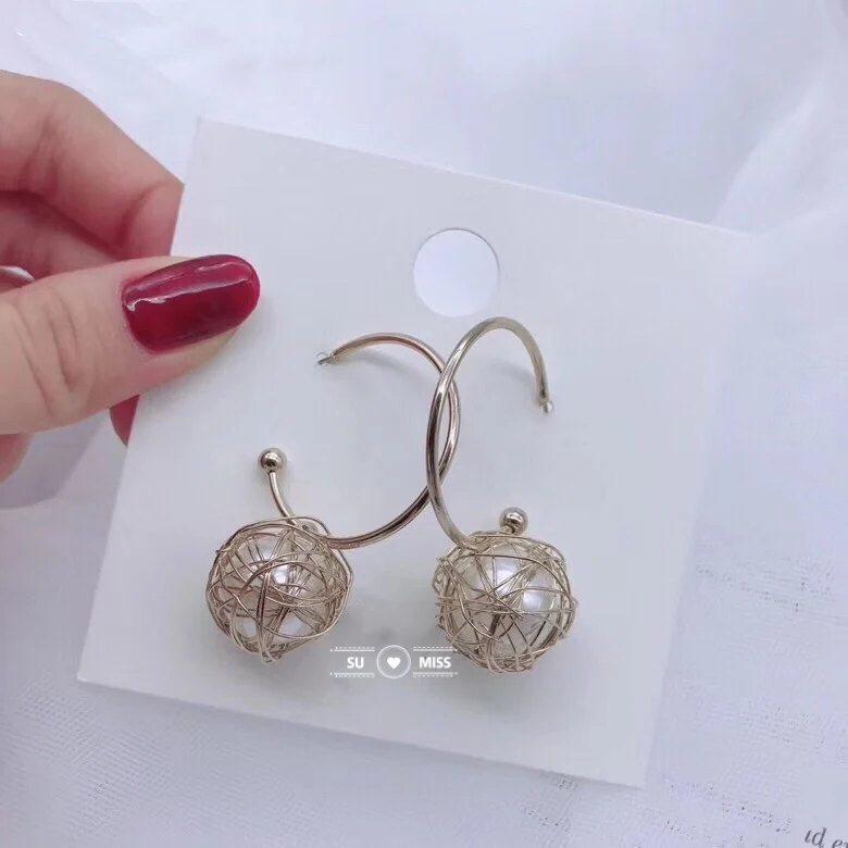 Женские серьги SU MISS простые серьги-подвески 2019 новые индивидуальные | Украшения и