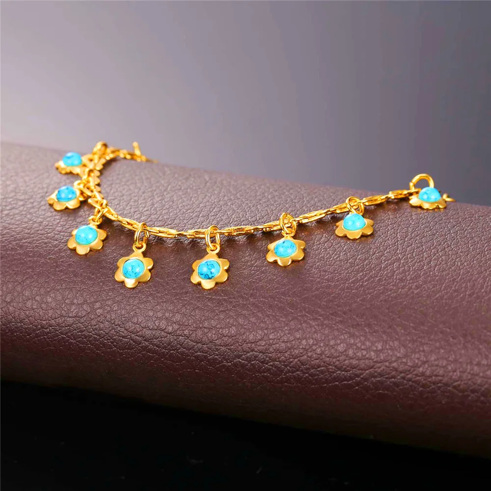 Женский богемный браслет на ногу ножной золотого цвета с звеньями сердца A1125|fashion