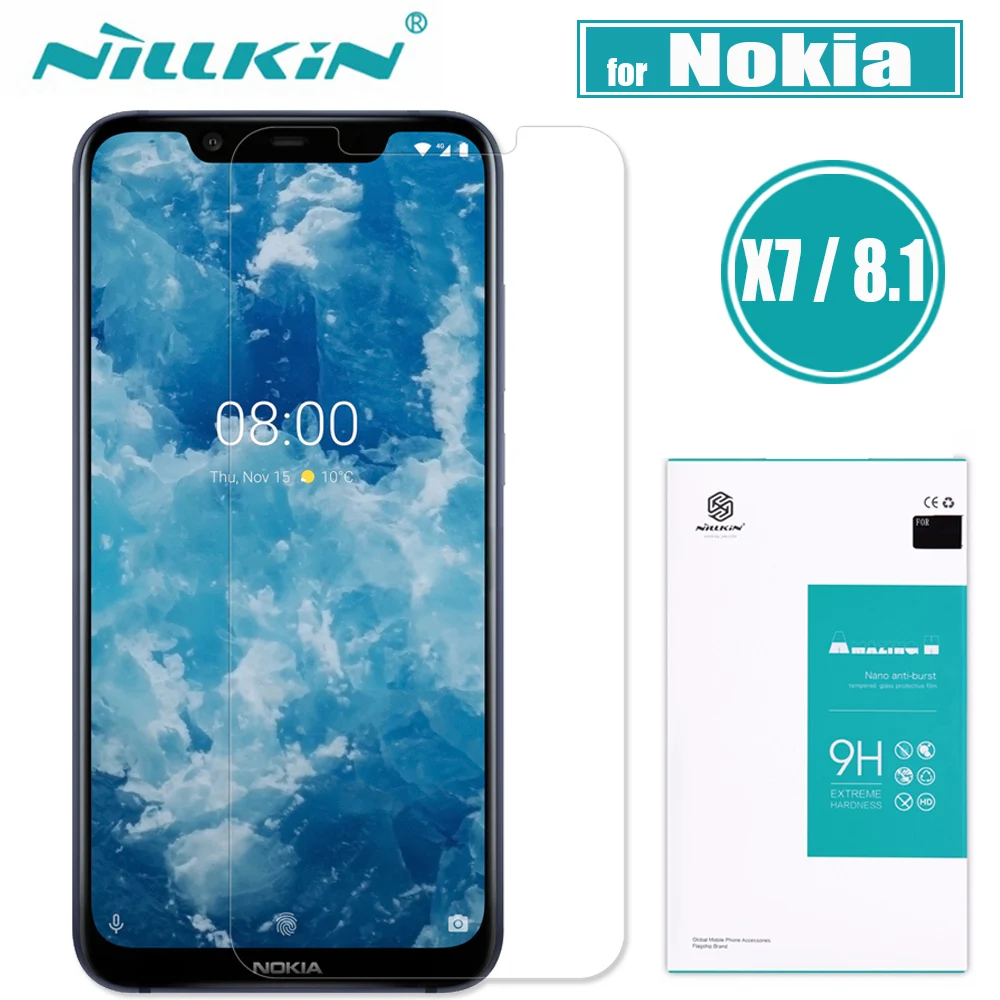 Nilkin для Nokia 8,1/X7 закаленное Стекло Nillkin amazing H уровень твердости 9H Ясно ультра тонкий Экран Защитная пленка для Nokia X7/8,1