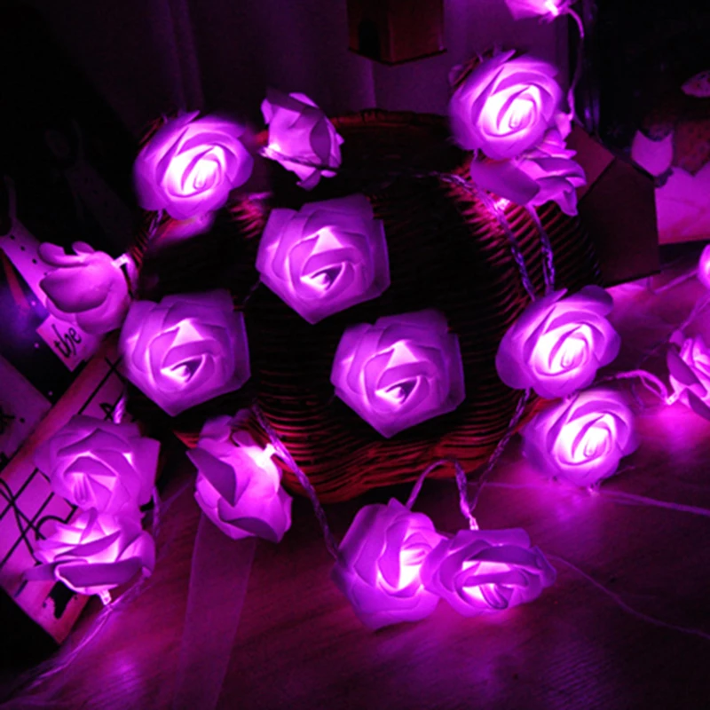 9 цветов светодиодные гирлянды 2 м 20LED новинка цветок розы праздничное освещение