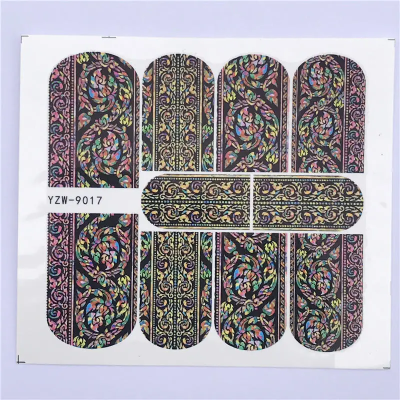 YZW-9017 FWC 1pcs Nail Art Stickers Nail Water Decals Decoration Animal / Star / Cartoon / Fruit Adhesive Colorful Tip DIY Label Manicure - Цвет: YZW-9017