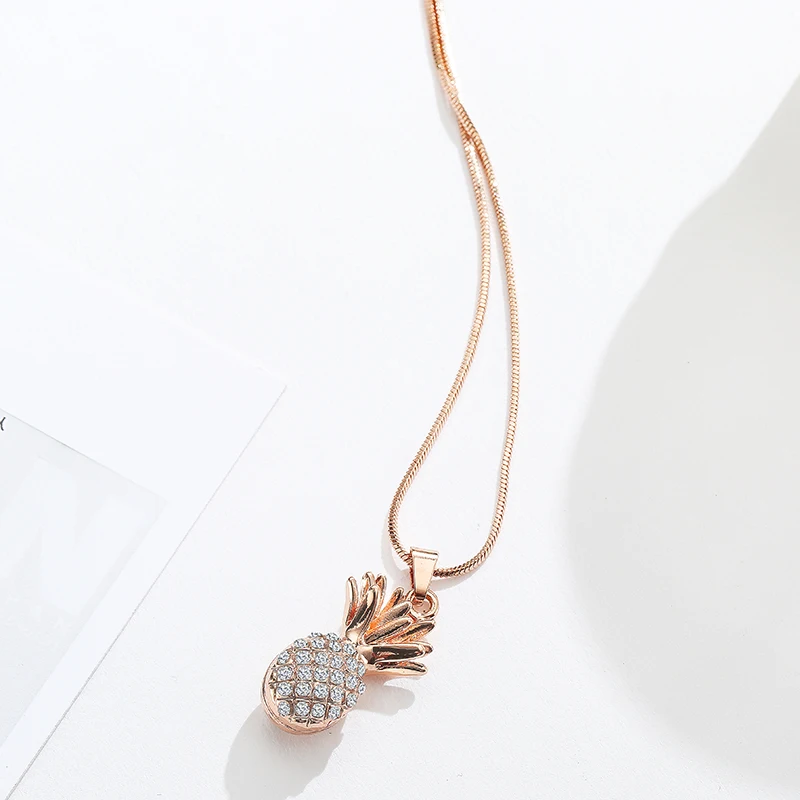 Женская подвеска в виде фруктов с кристаллами|pineapple necklace|crystal pendant necklacechoker fashion