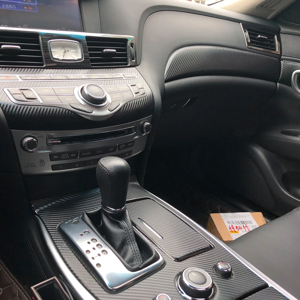 Для Infiniti M37 Q70 2013- внутренняя Центральная панель управления дверная ручка 5D наклейки из углеродного волокна наклейки аксессуары для автомобиля