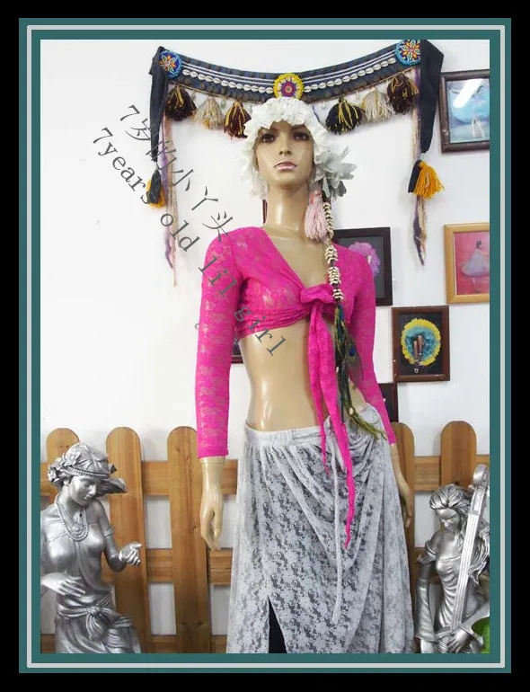 

Lace Belly Dance Top Gypsy Bohemian Top Korea Lace 9 Sleeve Top DM67
