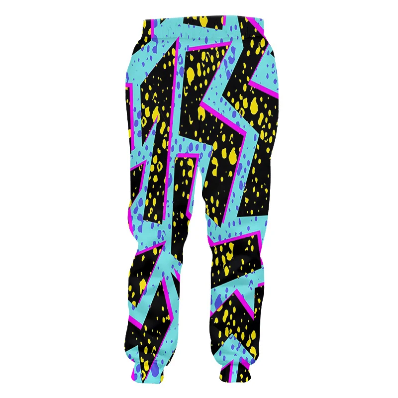 Мужские свободные длинные штаны OGKB синие спортивные с 3D принтом шаровары в стиле