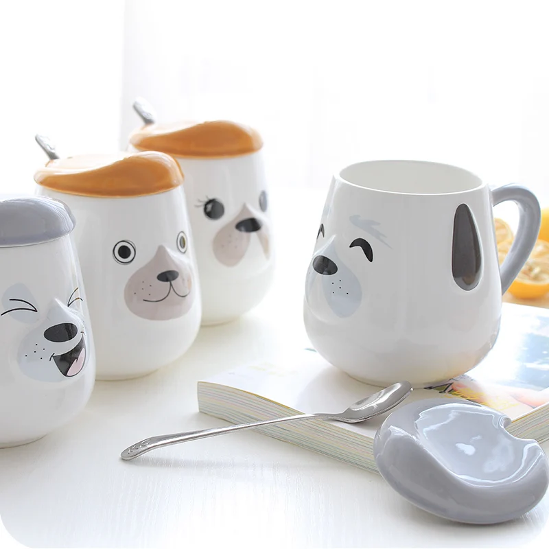 GFHGSD кружки для головы собаки 300 мл мультяшная кофейная кружка керамическая чашка
