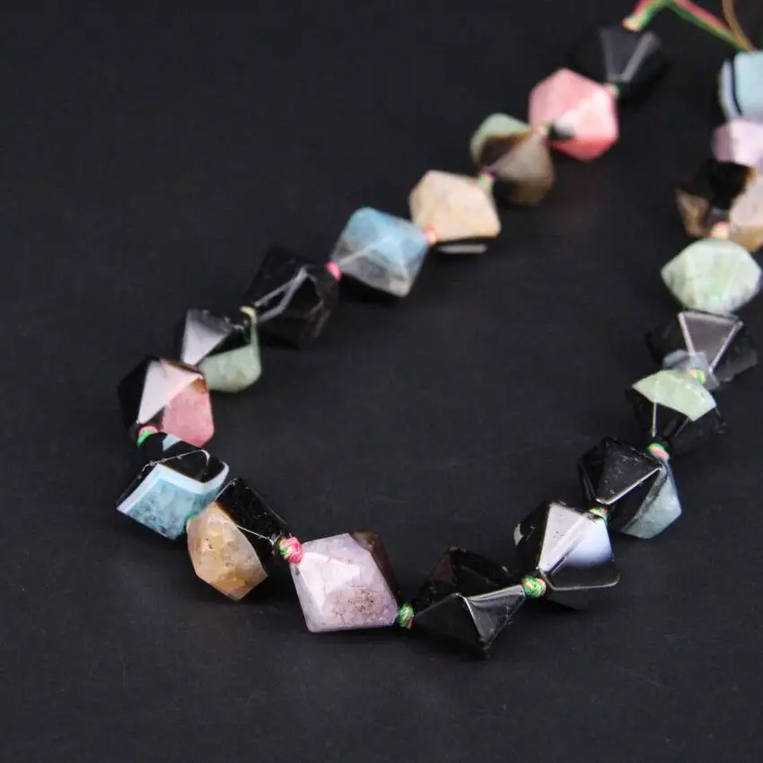 Объемные граненые бусины-самородки 15,5 