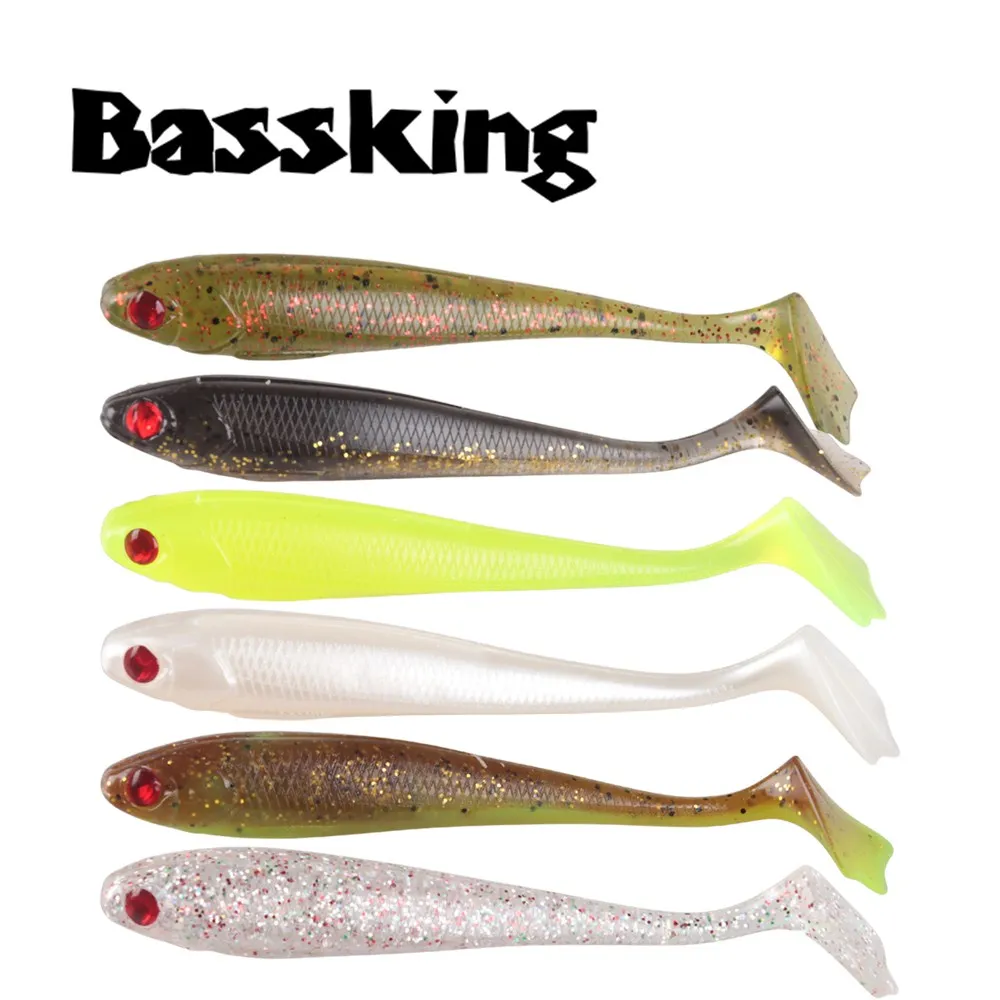 Мягкие приманки BASSKING 90 мм/6 1 г Т образный хвост 3D глаза силиконовые приманка для