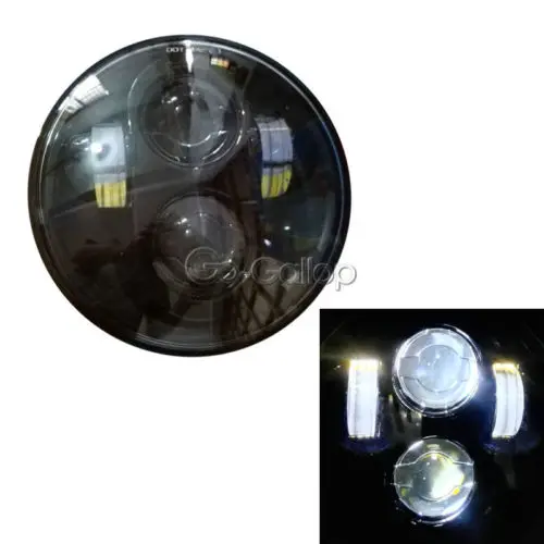 5 75 5-3/4 светодиодная черная фара круглый проектор для Harley Davidson yna Glide Fat Bob Street Low Rider