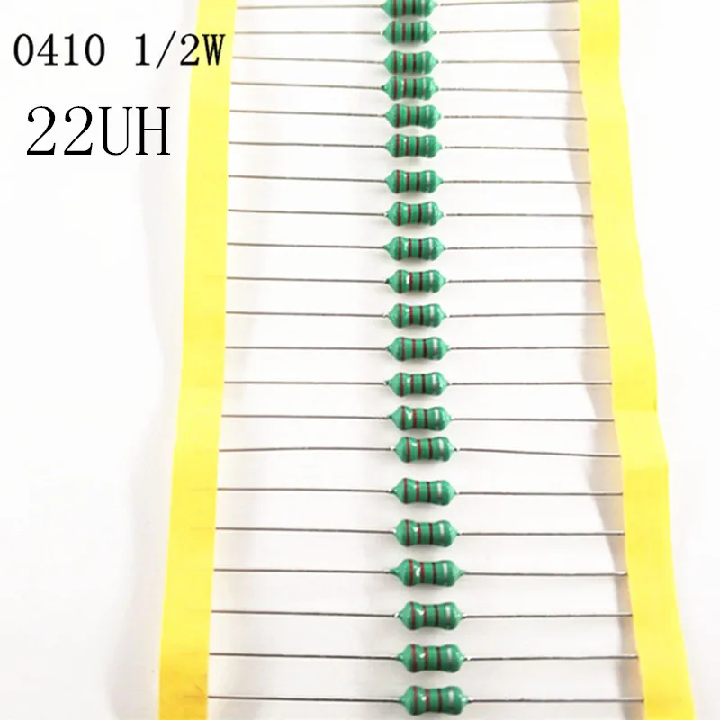 

50pcs/lot 1/2W Chromatic ring inductor DIP 0410 22UH AL0410-220K 0.5W inductance