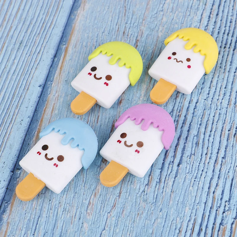 

2pcs Art School Supplies Office Stationery kawaii Rubber Cute Ice Cream Eraser Novelty Creative Pencil Correction Supplies