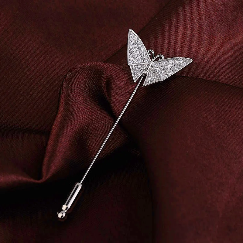 2019 Новая Элегантная мода бабочка броши горный хрусталь булавки для женщин
