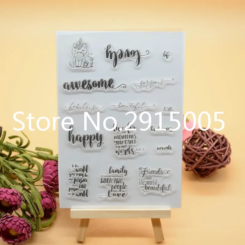 Happy записки DIY карт фото учетной записи штамп ясно прозрачный 11x16 см CS2094 |
