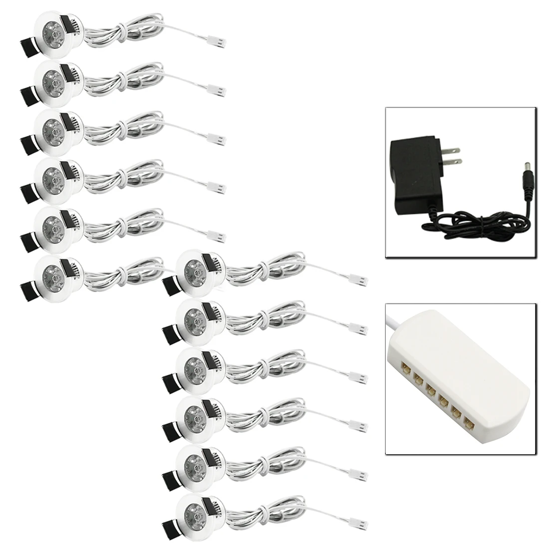 Standard set 12 lamp Hinnixy светодиодный серебристый мини светодиодный прожектор Dimmable СИД Downlights набор потолочный с дистанционным управлением встраиваемые 12V 1,5 Вт 27 мм выреза для подсветка для шкафов - Испускаемый цвет: Standard set 12 lamp