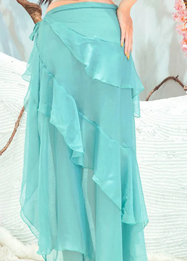 Only Hips Scarf as P Танец живота модный шарф для взрослых, длинная юбка, шифоновый волан для костюма, восточный индийский танец с коротким рукавом, верхняя одежда для сцены - Цвет: Only Hips Scarf as P