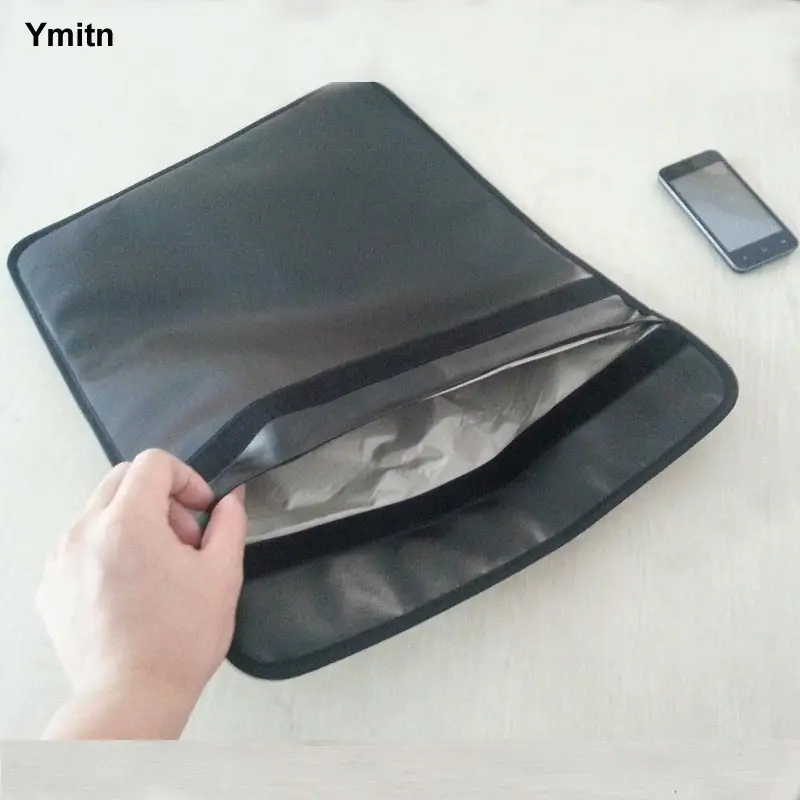 Ymitn двухслойный PU сумки радиочастотный сигнал блокатор анти-экран от радиации чехол 41x39 см для большого телефона/компьютера