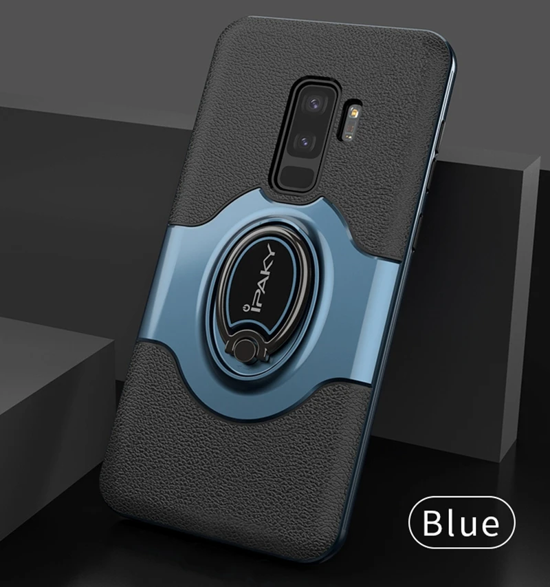 IPAKY для samsung s9 чехол Гибридный Полный чехол Магнитный адсорп для samsung Galaxy S9 Plus роскошный держатель кольца S9 Plus чехол