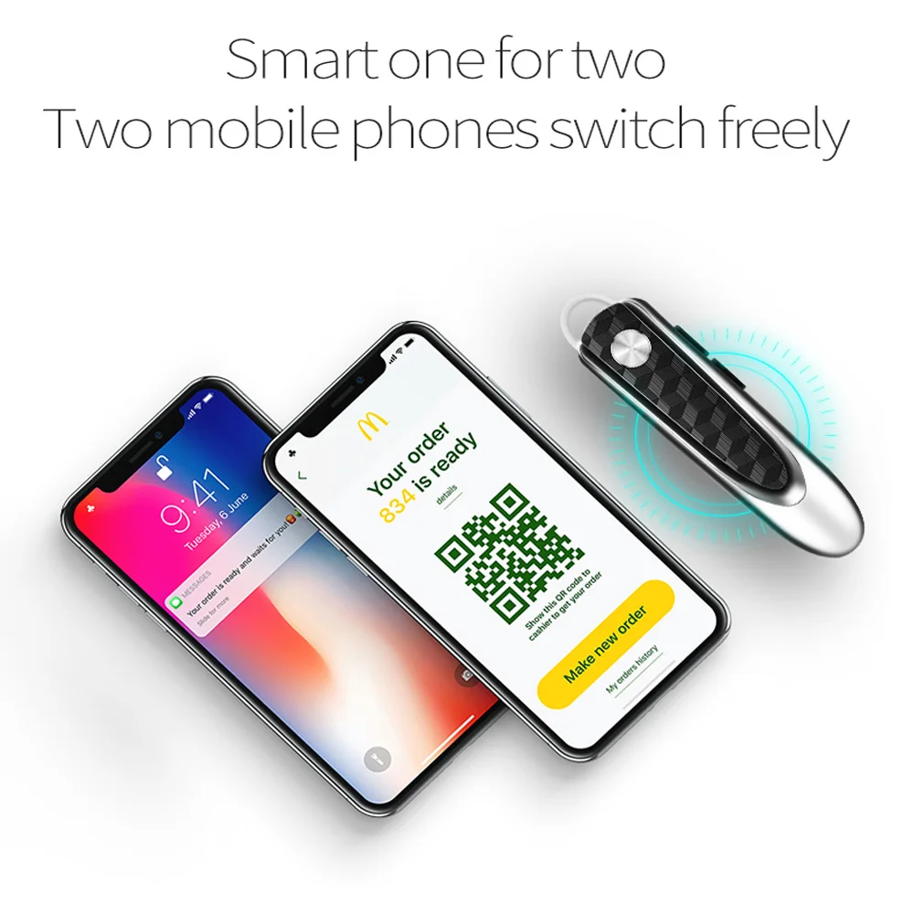 FineBlue HF68 беспроводные Bluetooth наушники 20H время разговора портативный CSR клип Handsfree