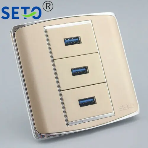 86 Тип три порта USB3.0 Выходная панель настенная розетка Keystone лицевая | Обустройство