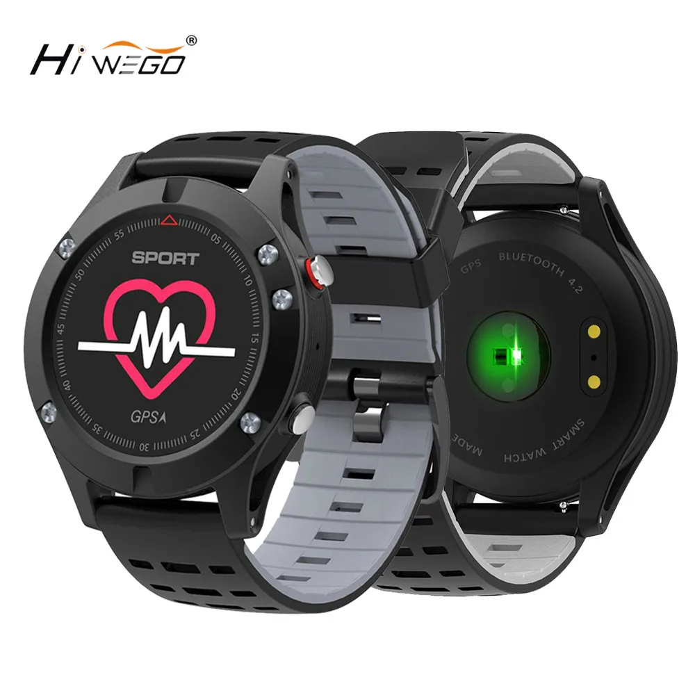 Hiwego Men F5 GPS Smart Watch Altimeter Barometer Thermometer Bluetooth 4.2 Smartwatch Wearable Devices for IOS Android 2018