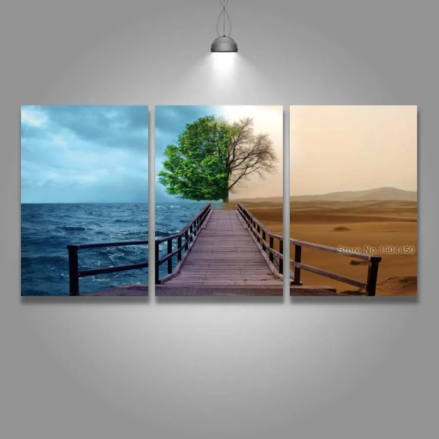 3 панели холст настенные художественные принты сезон пейзаж Картина модульная