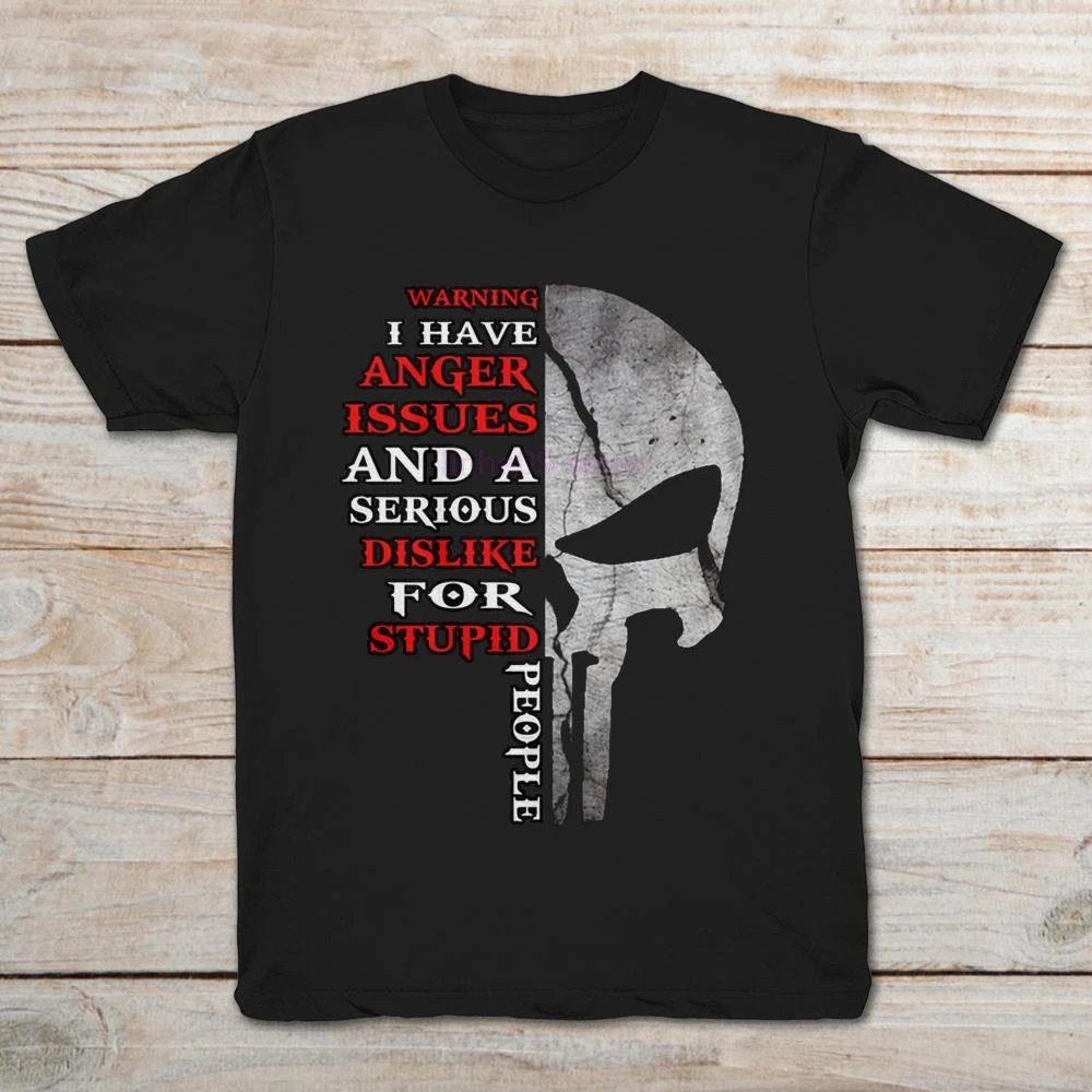Мужская футболка с надписью The Punisher Warning I Have Anger Problems и серьезная неприязнь для