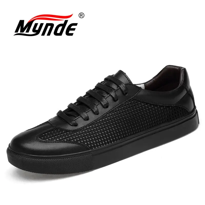 Mynde Genuine Leather Men Casual Shoes Spring Autumn 2018 New Breathable Soft Men's Handmade Flats Sneakers | Обувь