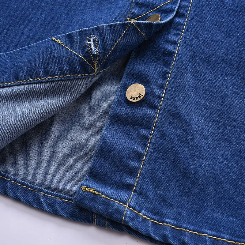 Snowlake 2017 New Fashion Denim Skirt Korean Style Slim Slits Mini Short | Женская одежда